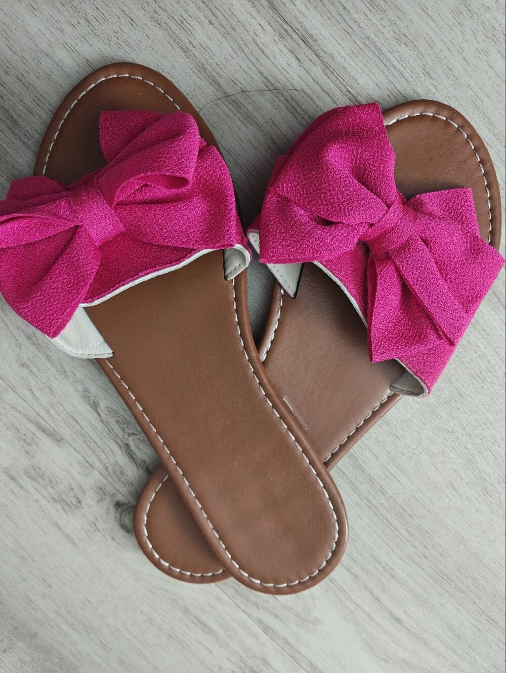 Pink Bow Slide Sandals 9